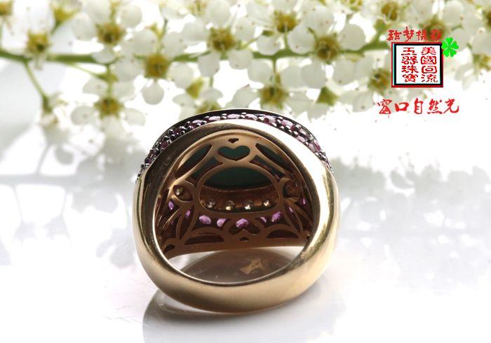 国际品牌14K金豪镶美国睡美人松石巧克力钻石