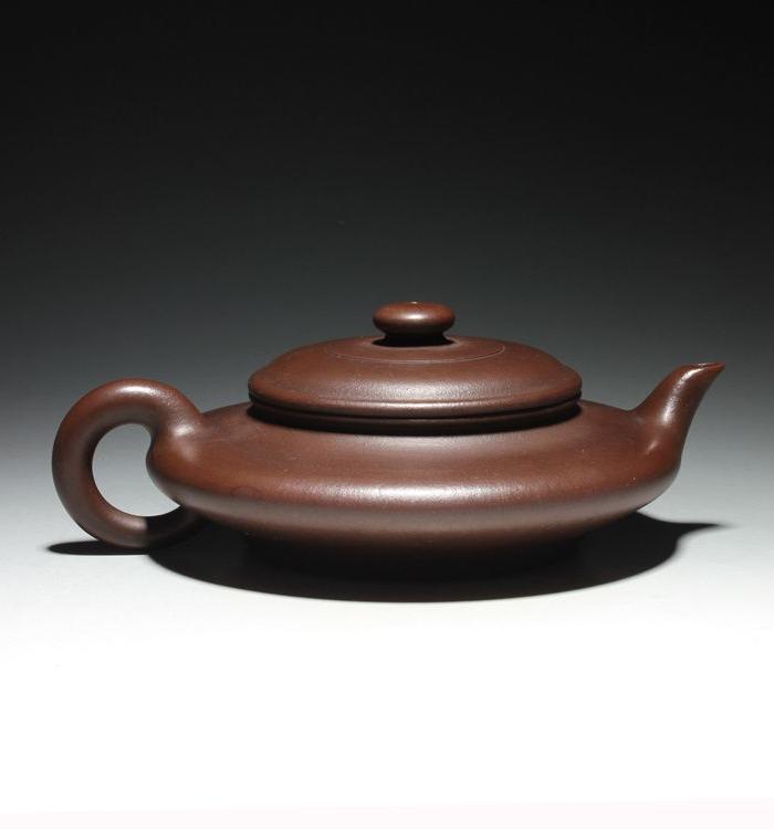 一厂老茶壶 周桂珍 虚扁壶 紫砂回流 350cc_一