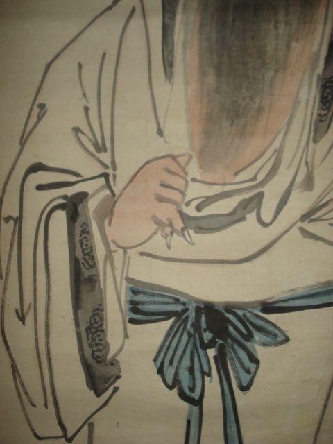 日本江户时代著名画家 古文晁《设色人物》_日