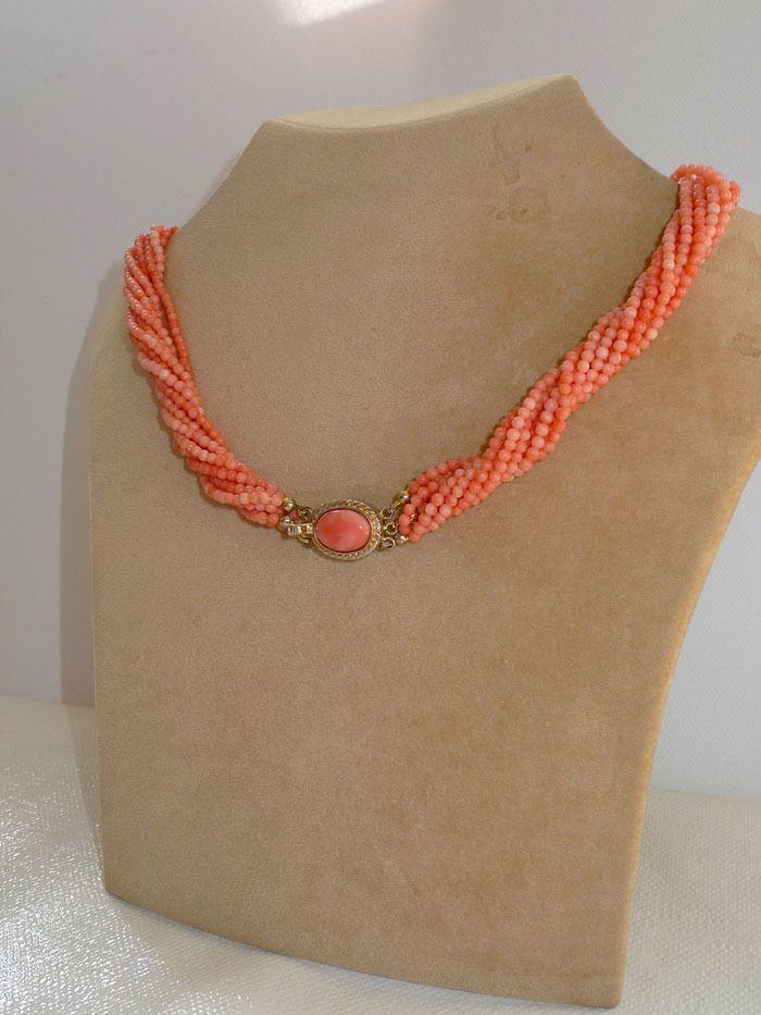 九股天然孩儿面珊瑚项链 *尽态极妍*_九股天然