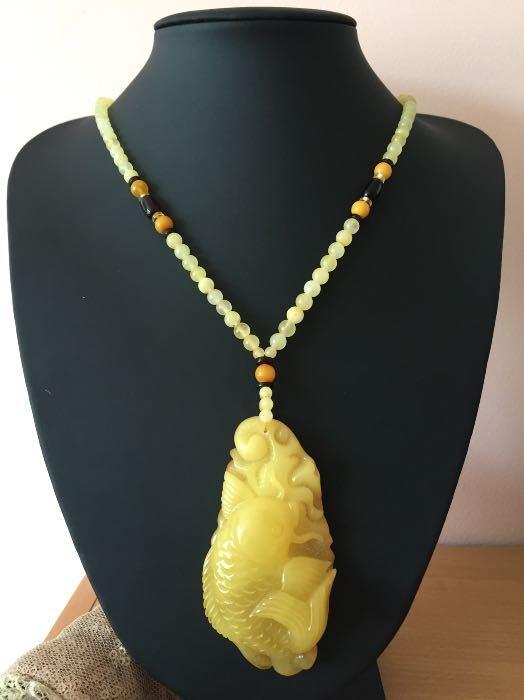 欧洲直邮 波罗的海天然蜜蜡寓意年年有余项链