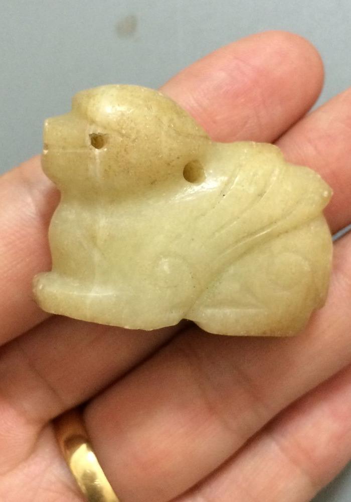 【玉格格】C77民国时期老岫玉小瑞兽_【玉格