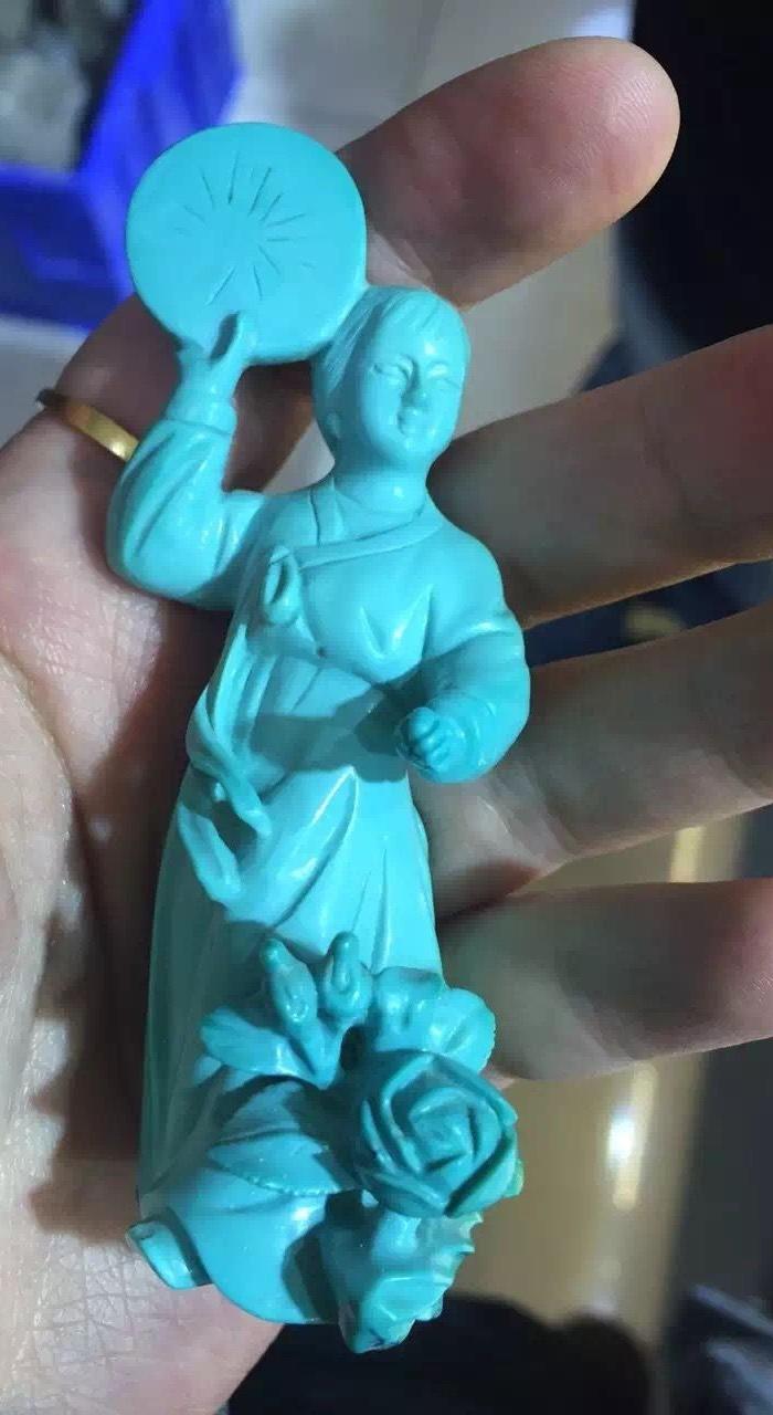 国外回流天然绿松石文革题材少数民族跳舞的少