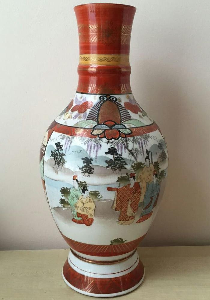 日本九谷烧花瓶正品(淘自伦敦古董市场)_日本