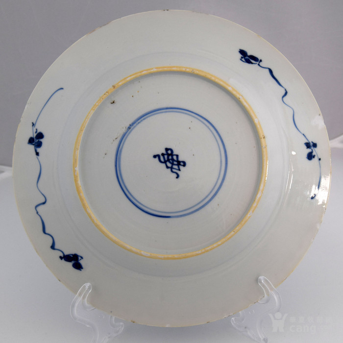清 康熙 青花花卉纹大盘 c. 1622- 1722