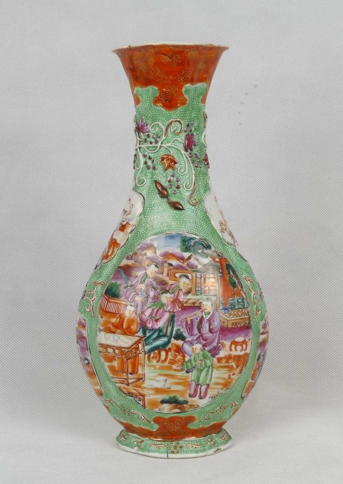 【英国承翰堂藏品】清乾隆 珍珠地广彩外销细