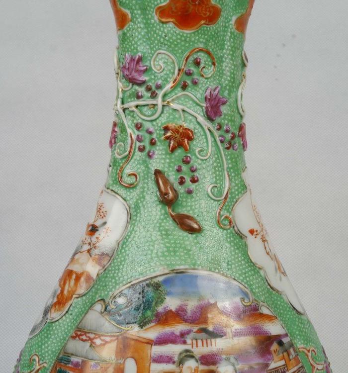 【英国承翰堂藏品】清乾隆 珍珠地广彩外销细