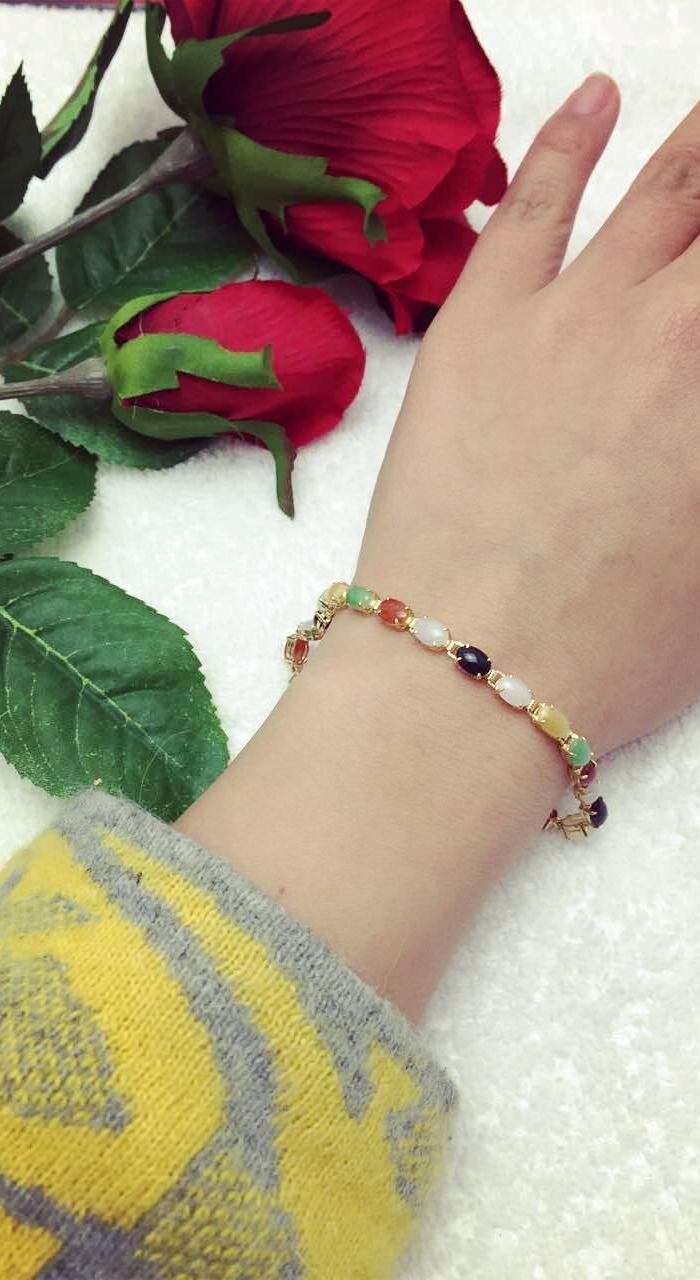 送老婆六六顺,六色缅甸翡翠手链 品质推荐_送