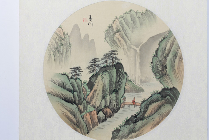 近代著名山水花鸟画家石舟/玉川手绘绢画六幅