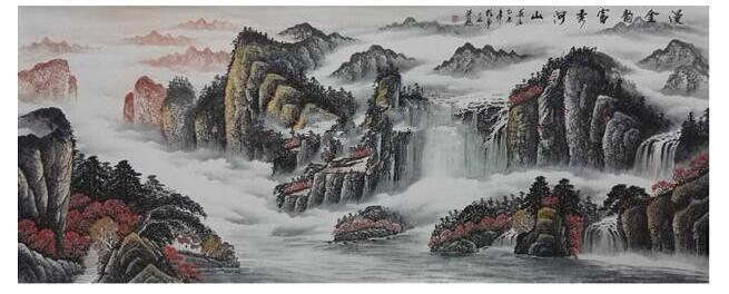 胡梦《漫金韵富秀河山》 19平尺-图1