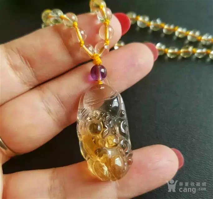天然黄水晶吊坠项链 招财貔貅_天然黄水晶吊坠项链 招财貔貅价格_买卖