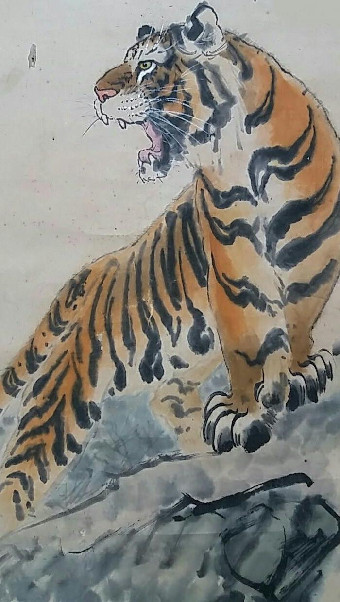 华夏古玩城 字画 当代 ></p></a> 【四川名家】四川著名画虎名家张光莹《春*