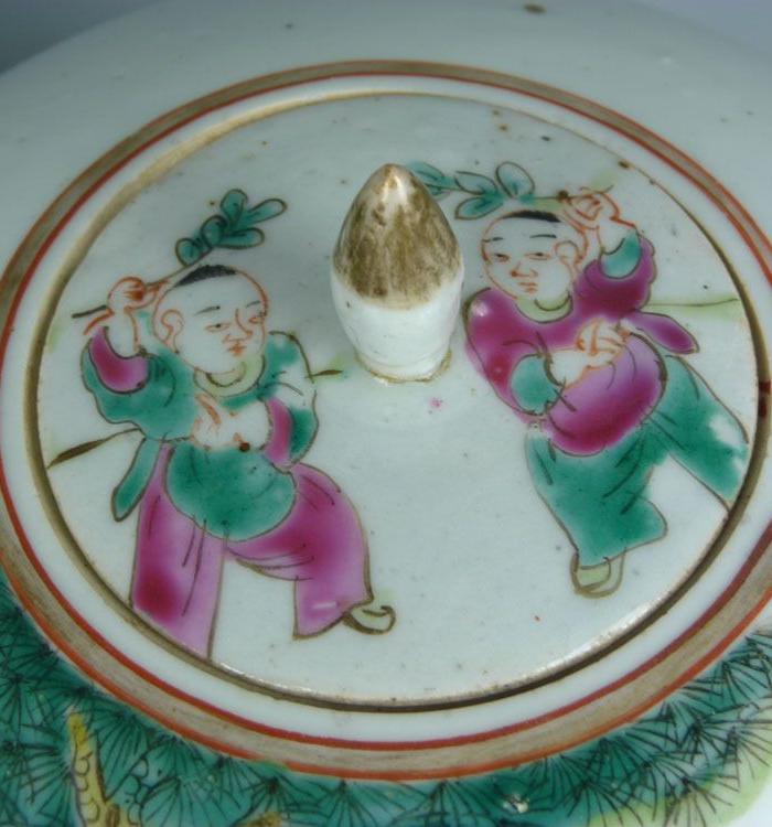 光民粉彩福禄寿三星报喜罐一对_光民粉彩福禄