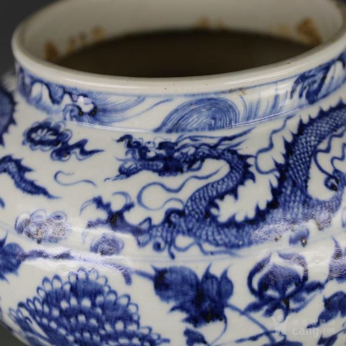 小河有鱼 元青花龙纹大罐