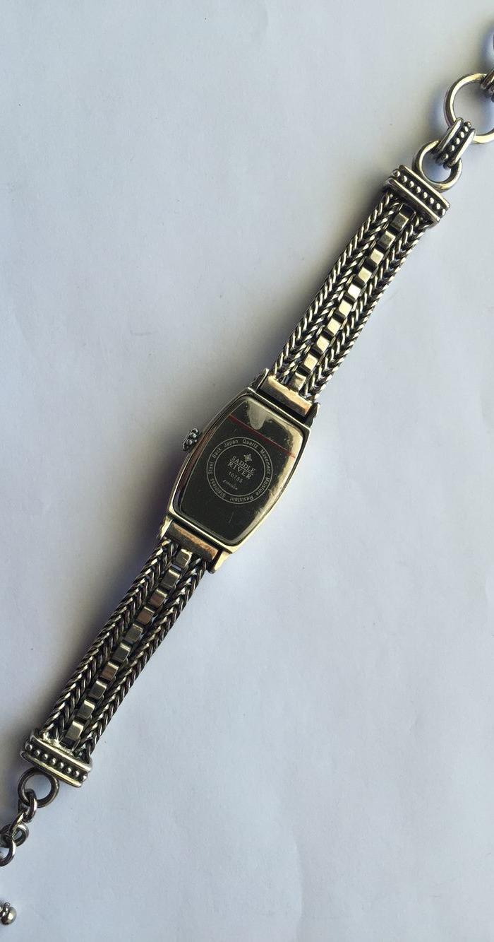 N0813 SaddleRiver品牌仿松石面纯银石英女表