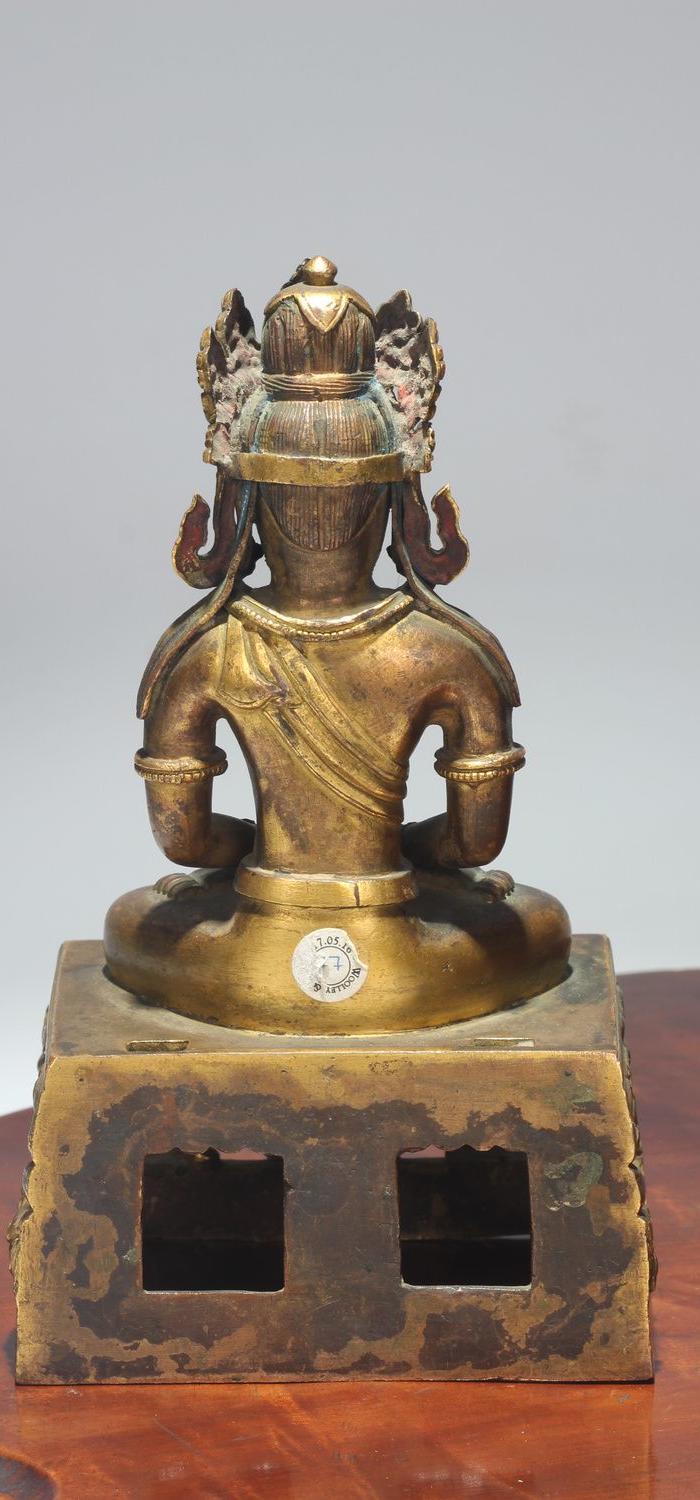 乾隆庚寅年.铜鎏金无量寿佛