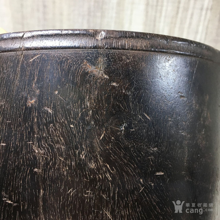 清代小叶紫檀素面起线束腰老笔筒古玩杂项老紫檀摆件