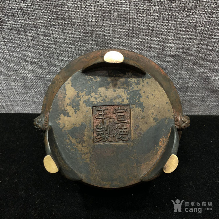 明清紫铜三足炉宣德年制款古董老货铜器老铜炉老香炉老炉子宣德炉