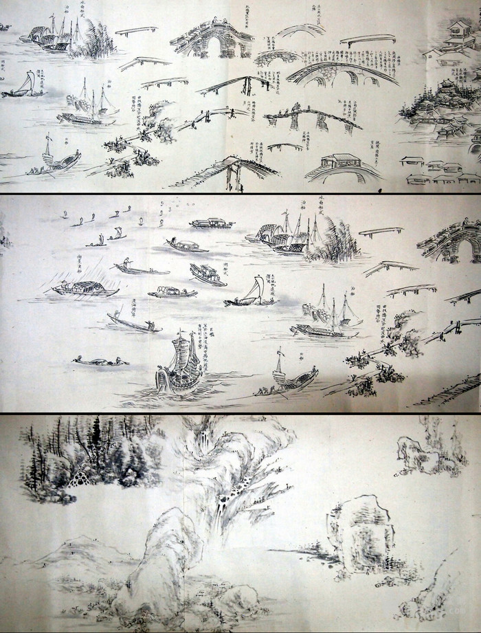 华夏书画城 书画 古代 清代 十五米山水长卷  水墨纸本,画心尺寸约