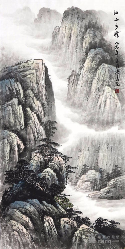 华夏古玩城 字画 当代 > 谢德明 183 三尺竖幅山水  年代:其它 款式