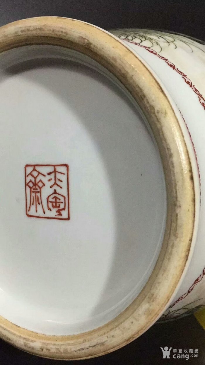 民国名家张志汤马上封侯灯笼瓶