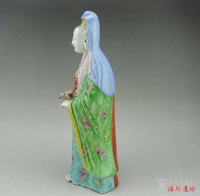 清 乾隆 精品粉彩观音菩萨立像