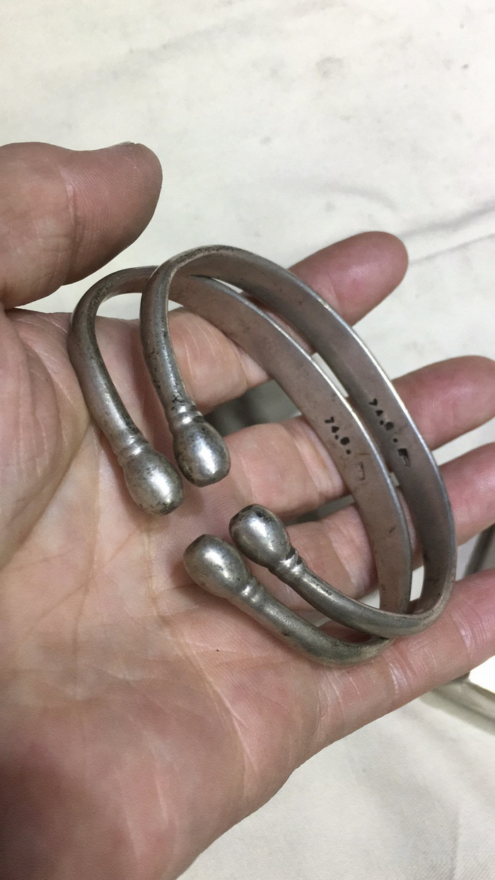 清代老银镯子一对