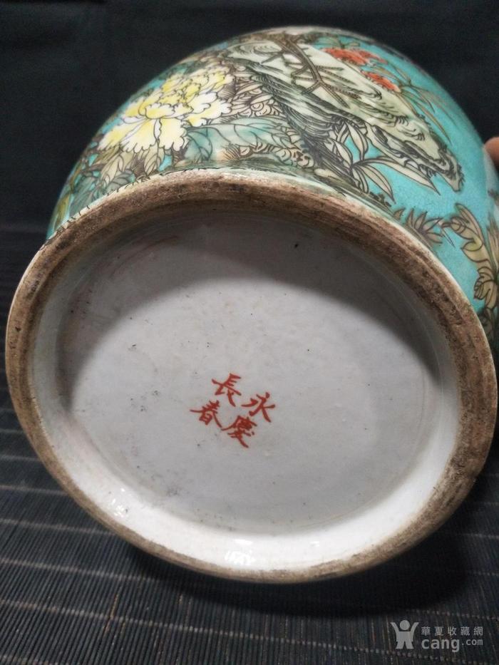 大雅斋,永庆长春,手绘粉彩花鸟花瓶