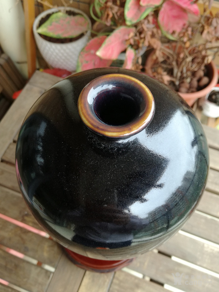 定窑黑釉梅瓶 黑定