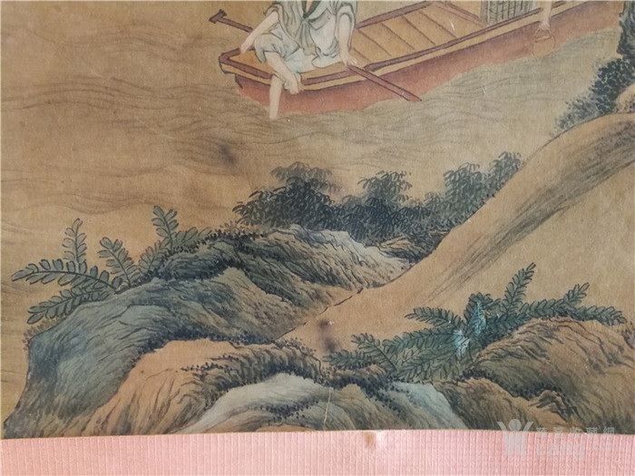 华夏古玩城 字画 古代 > 唐寅山水人物立轴  年代:明 品相:全品