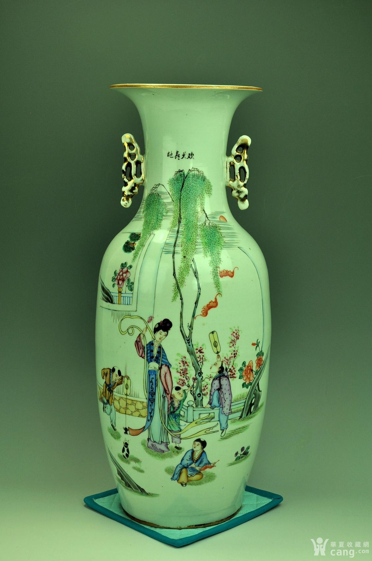 民国制瓷名家余永祥粉彩人物三娘教子特大瓶