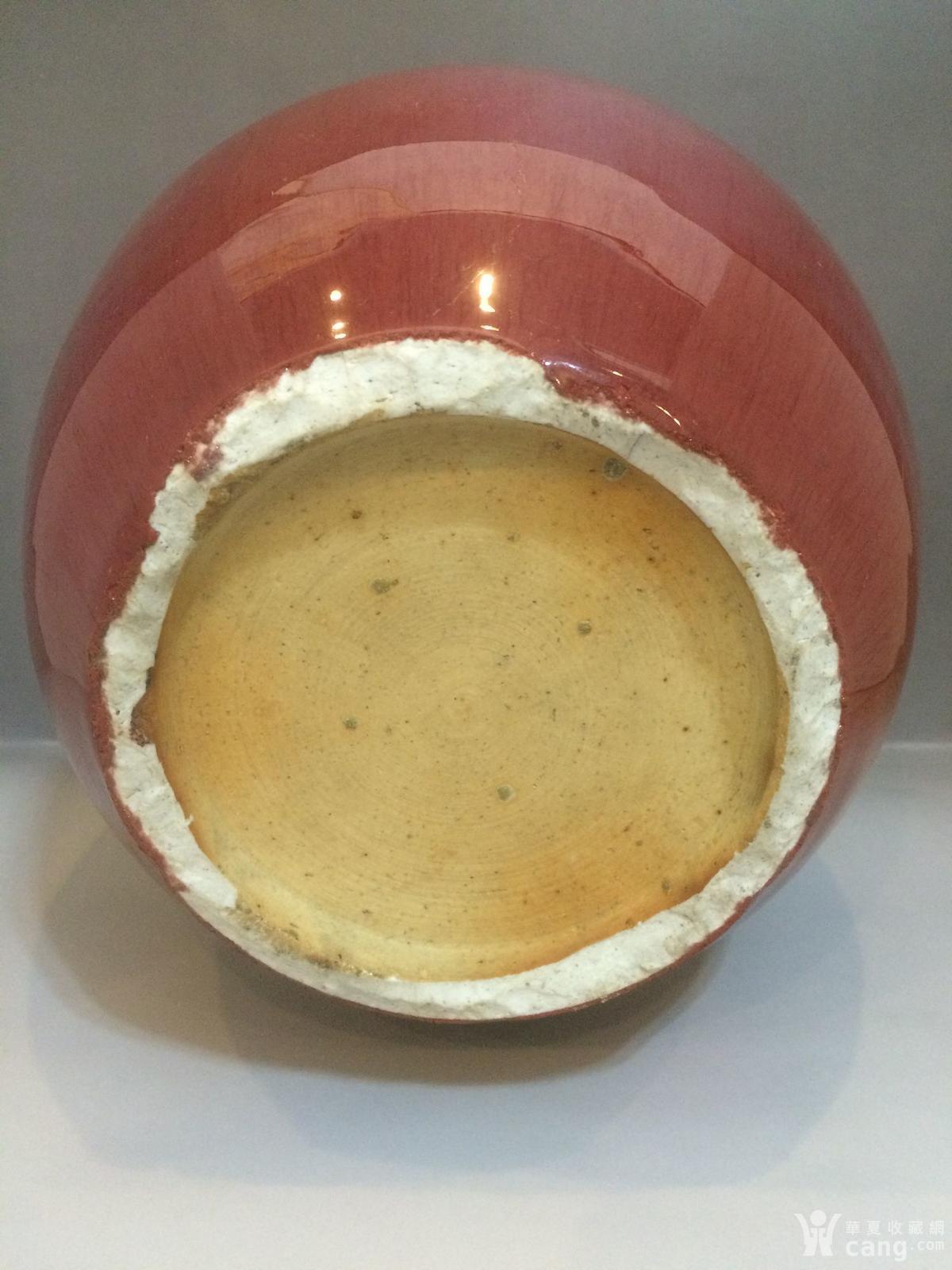 清代乾隆窑变红釉西瓜罐