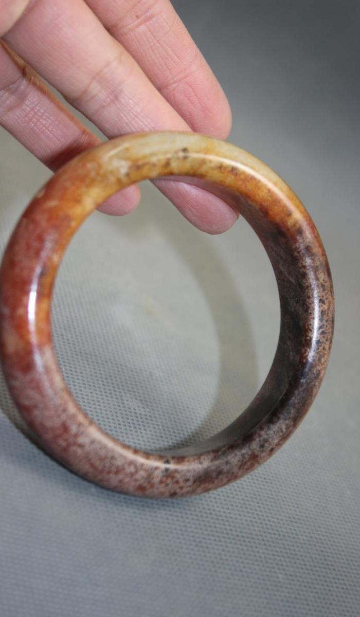 古玩老件  玉/战汉>>=和田玉沁色手镯佩件包老