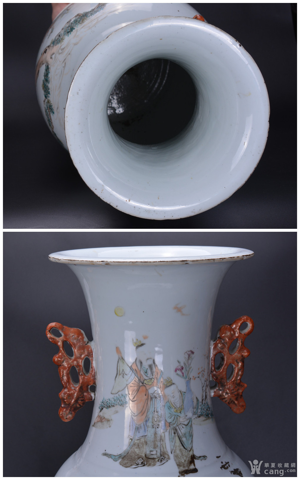 晚清浅绛名家汪照黎 十二花神 大瓶