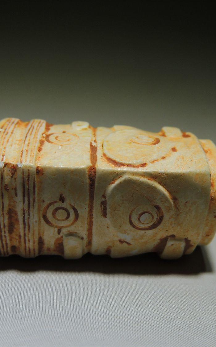 古玉老玉/玉良渚文化/良渚时期的神人兽面纹玉勒子