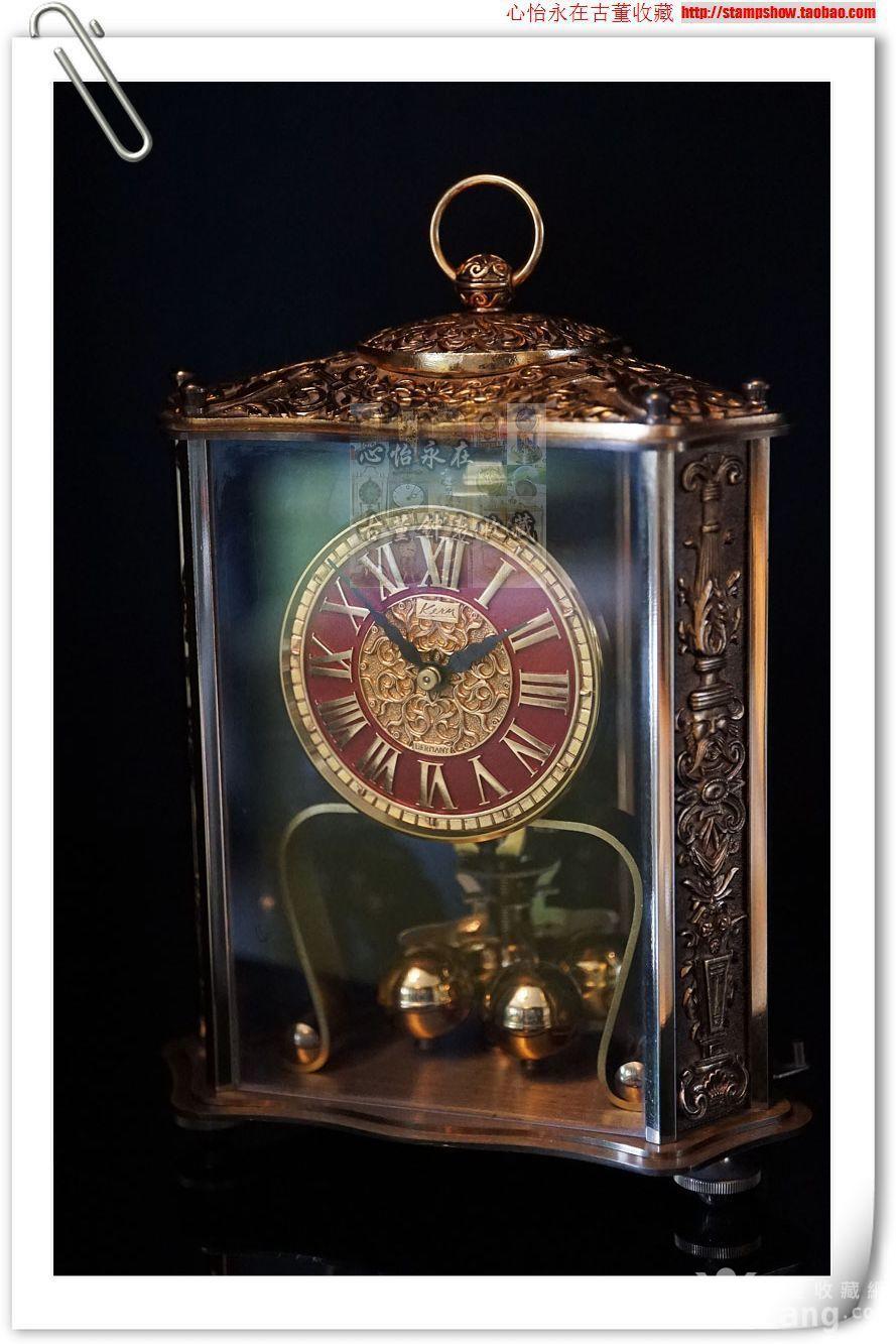 经典德国400天钟古董钟科恩机械钟六角壁炉座钟