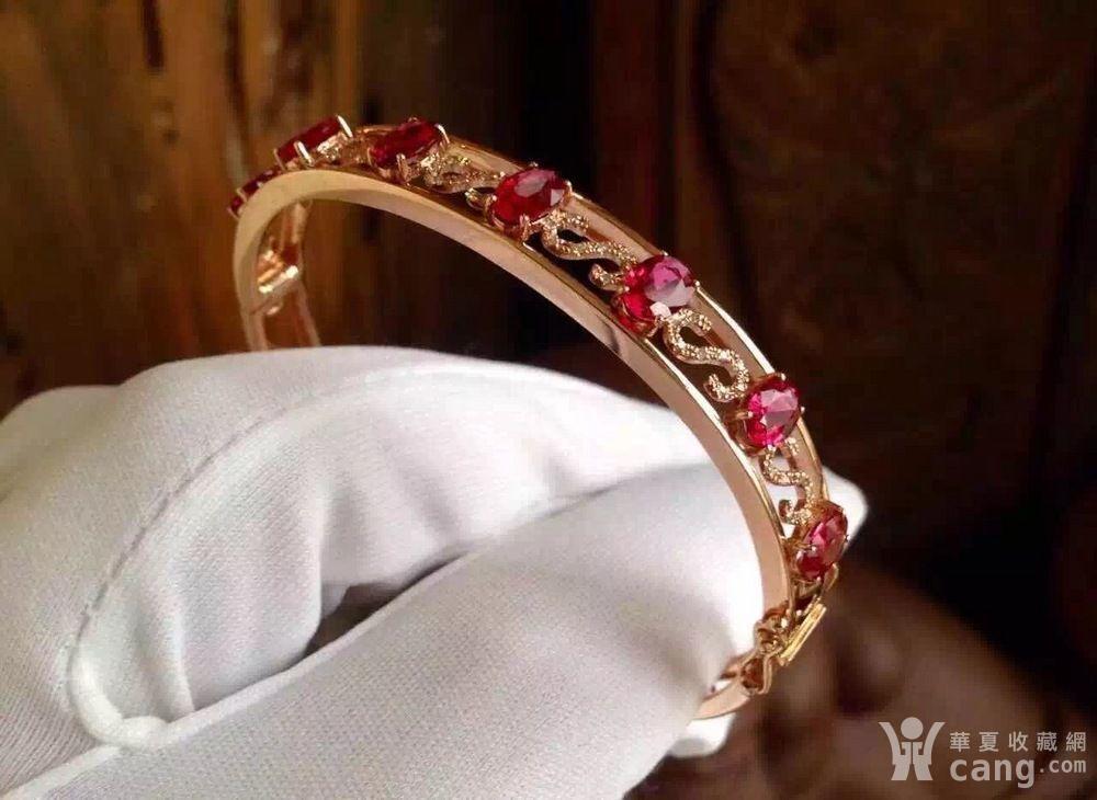 缅甸鸽血红尖晶手镯