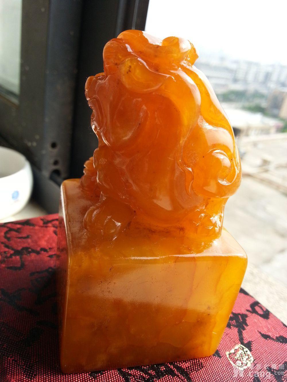 晚清,吴昌硕作 寿山黄冻石 狮钮 书画闲章