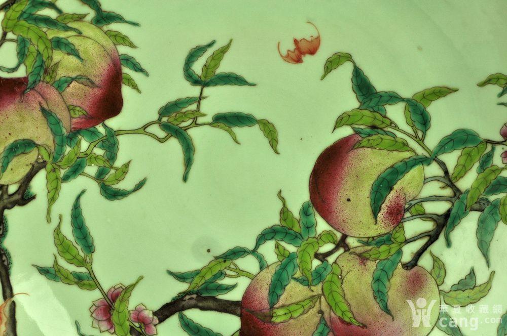 粉彩过墙九桃吉利纹饰巨大盘 极美一个清光绪粉彩过墙九桃巨大盘子,在