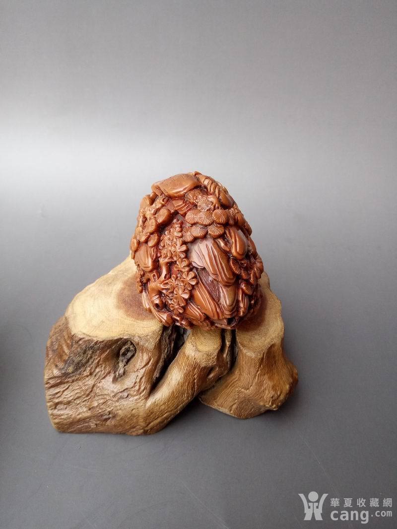 大个橄榄核满工艺雕八仙过海手把件