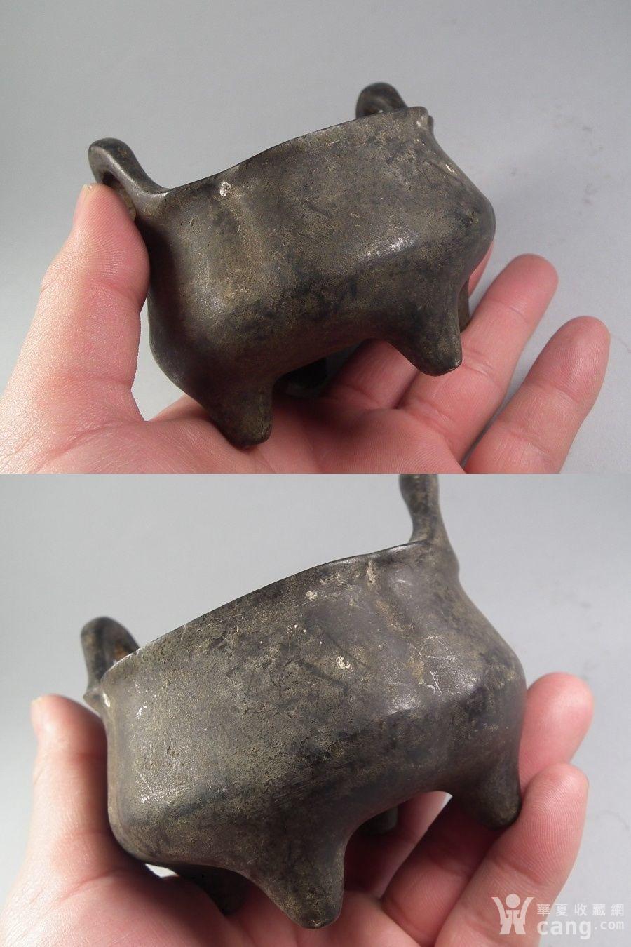 明代深坑大明宣德款四足双耳大铜香炉