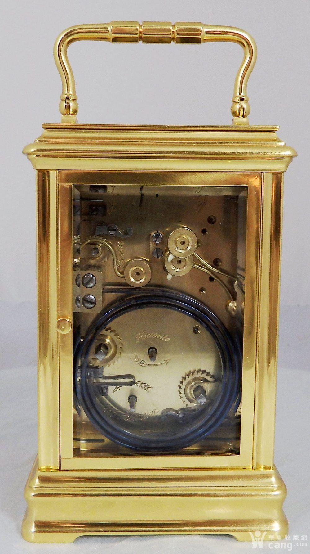 【德昌钟表】亨达利长三针大小自鸣珐琅皮套钟