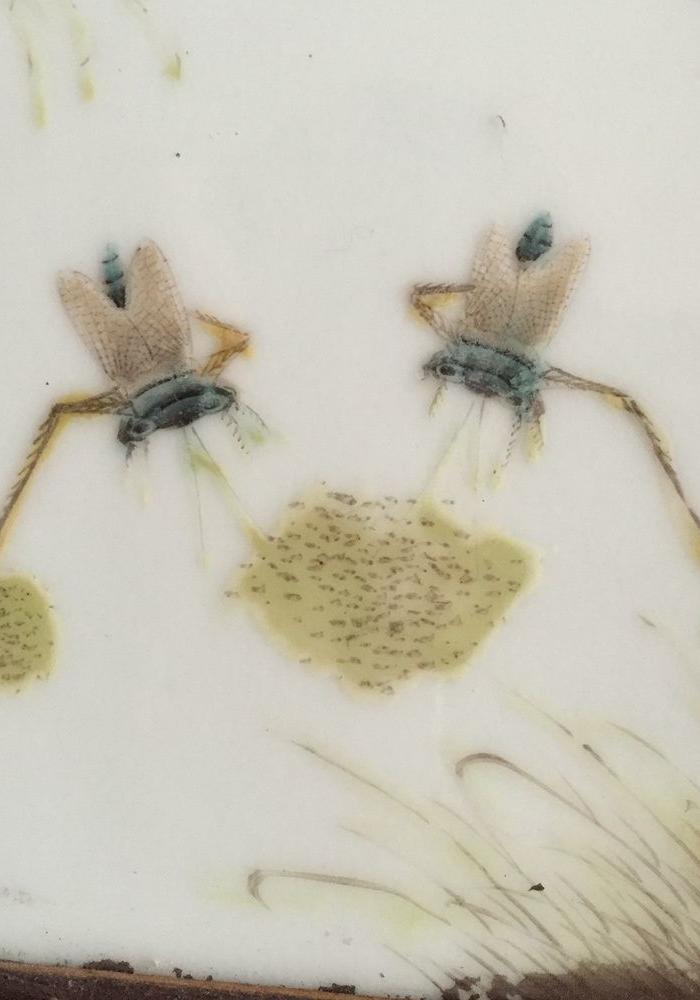 民国李明亮浅绛彩瓷板画一对