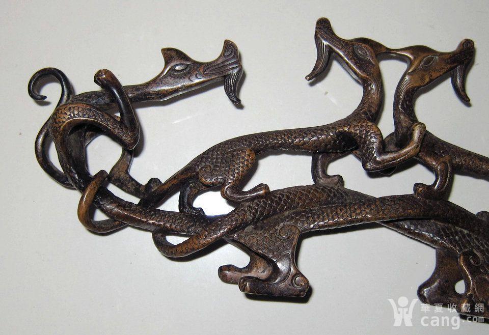 立体雕4龙缠绕全铜特大笔架