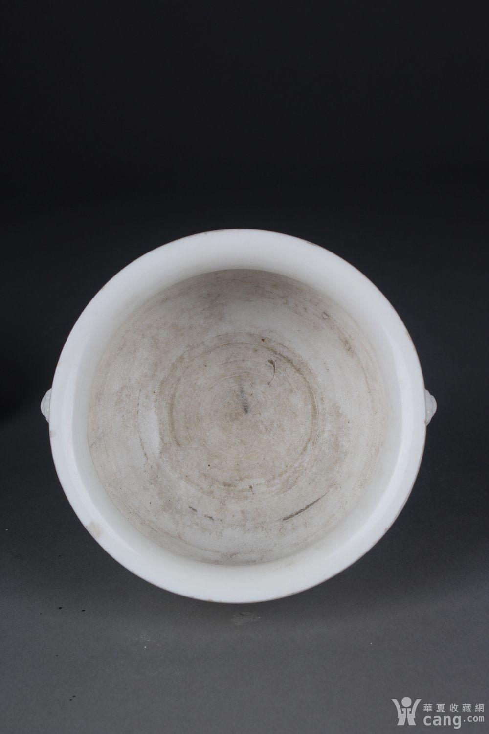 清代德化窑双狮耳香炉