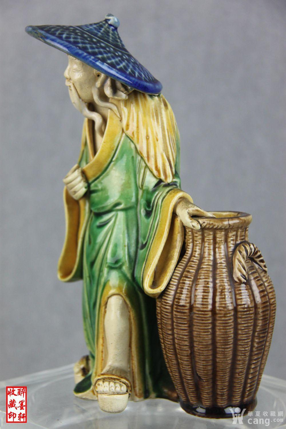 老石湾窑公仔渔翁摆件 醉墨轩