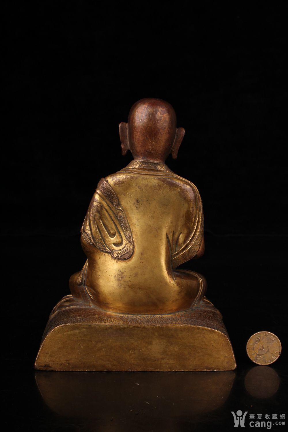 明代铜鎏金光头上师佛造像
