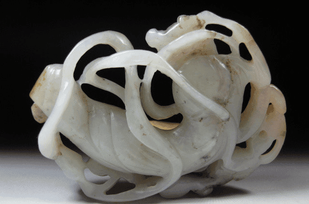 元代和田青白玉飞天