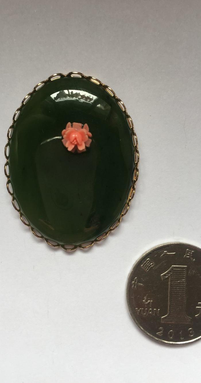 美国回流兴业坊 碧玉吊坠或 草夹