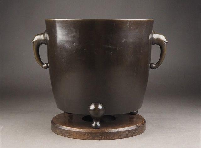 221名匠金屋五郎三郎古铜火钵